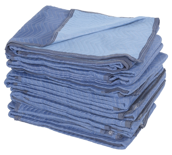 QPC-7280-UP-12PK 80 x 72 x 1 in. Polyester Both Sides All Weather Quilted Moving Pads - Blue - Pack of 12
