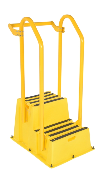 SPN-2-YL-HR-BR Polyethylene Nestable with 2 Step Hand & Back Rails - Yellow
