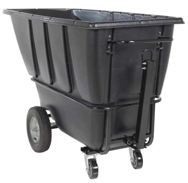 Picture of Vestil TDT-TB-100-HD-BL 1 cu. Yard Plastic Heavy Duty Tow-Able Tilt Truck