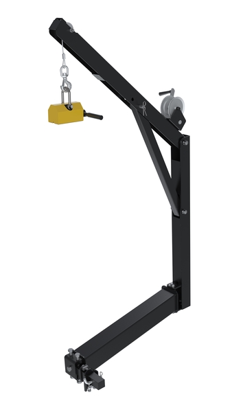 Picture of Vestil WTJ-HITCH-ML-6 600 lbs Steel Hitch Mounted Truck Jib Crane with Magnet - Black