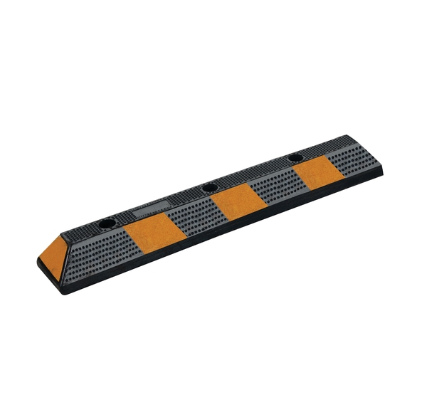 Recycled Rubber Car Stop - Black - 31.5 x 5.75 x 4 in. - Durable Traffic Control