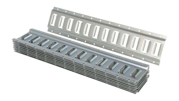 Steel Zinc Plated E-Track - Gray - 2 ft - Pack of 10 - Durable Design