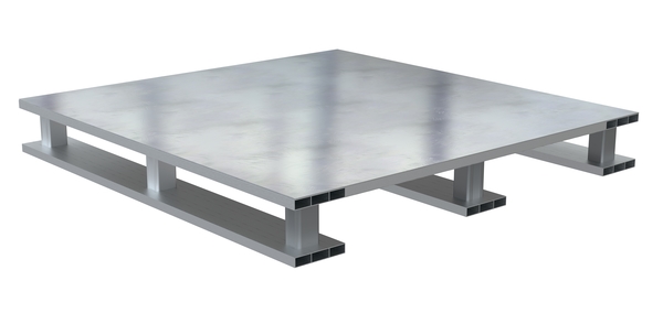 AP-ST-2424-SB 4000 lbs 24 x 24 x 5.06 in. Aluminum Half Solid Top with Skid Bottom - Silver
