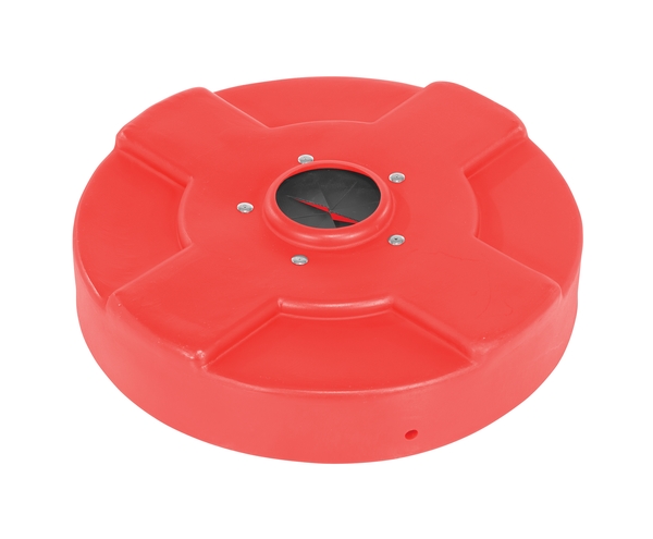 DC-P-30-CANF-RD 30 gal Low-Density Polyethylene Drum Recycling Lid with Flaps - Red