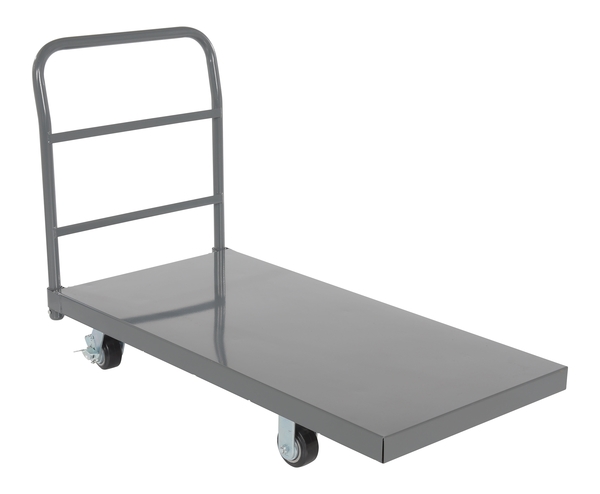 ECSPT-2448-C27A 2000 lbs 4 x 2 in. Steel Smooth Deck Platform Truck with Mold on Rubber Casters - Gray