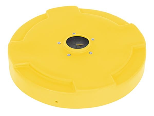 DC-P-55-CANF-YL 55 gal Low Density Polyethylene Drum Recycling Lid with Flaps Closed - Yellow