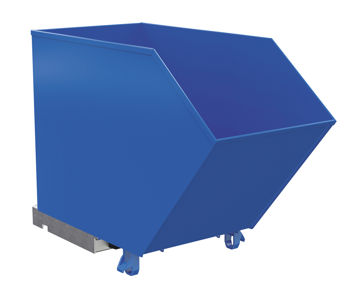 H-75-LD 2000 lbs Steel Light Duty Low Profile Self Dumping Hopper, Blue