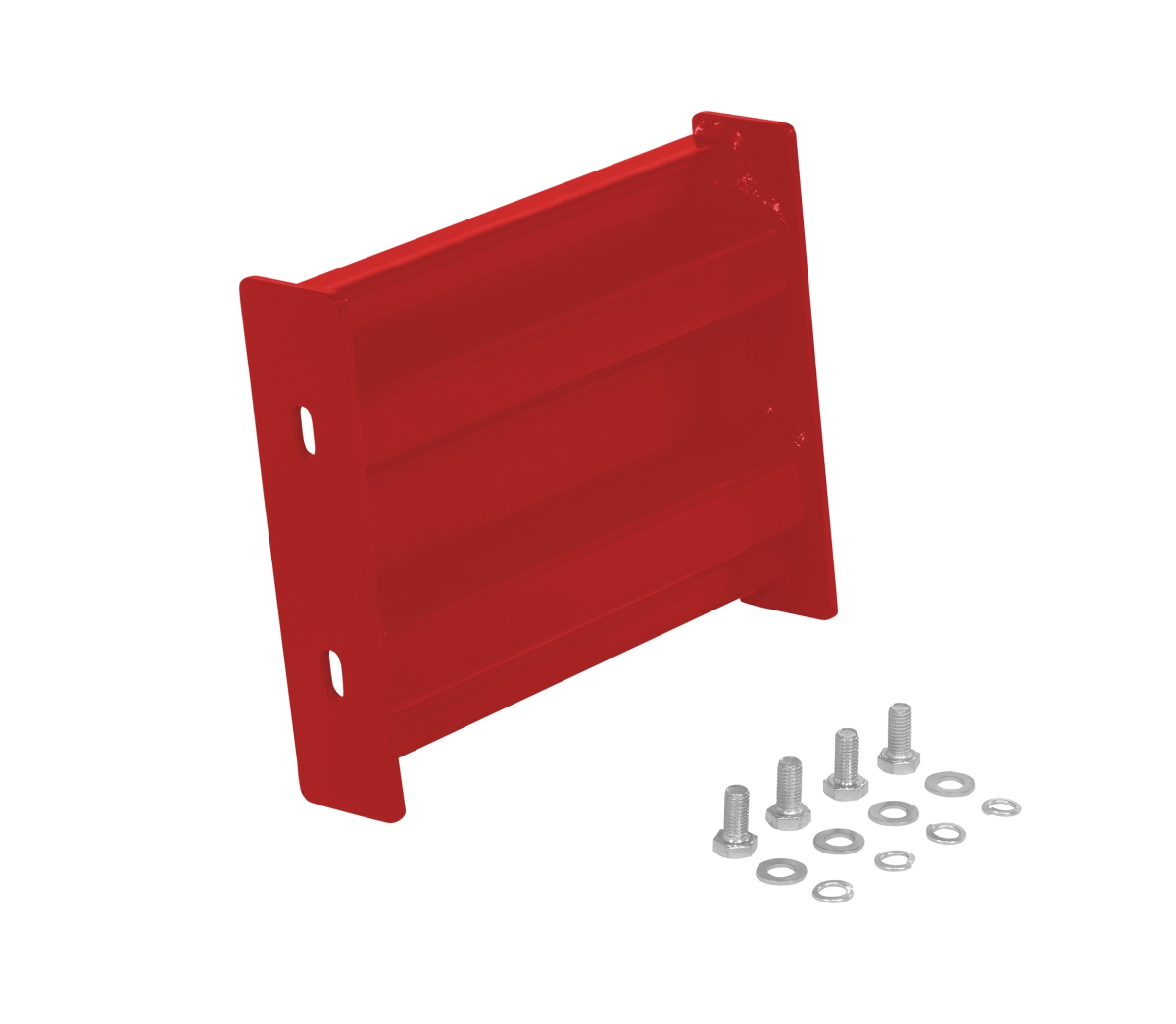 GR-F2R-BO-1-RD 6 in. Steel 2 Ribbed Bolt on Style Guard Rail, Red