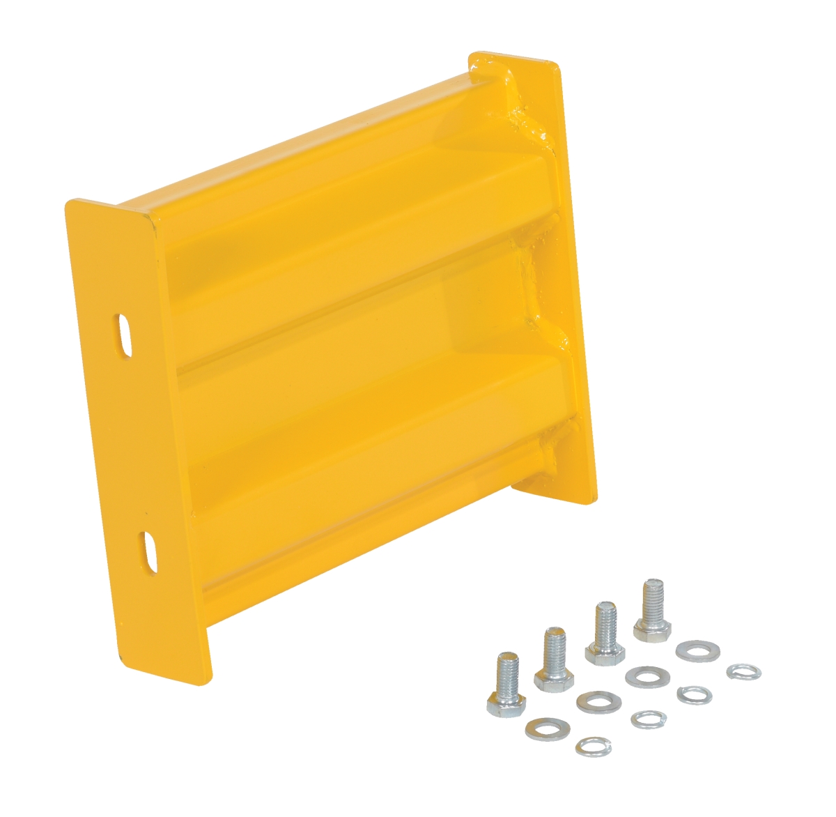 GR-F2R-BO-1-YL 12 in. Steel 2 Ribbed Bolt on Style Guard Rail, Yellow