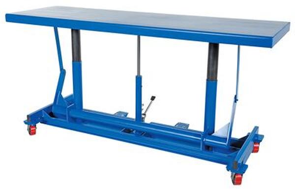 Picture of Vestil LDLT-2096-4 4000 lbs 96 x 20 x 49 in. Steel Ergonomic Long Deck Cart - Blue