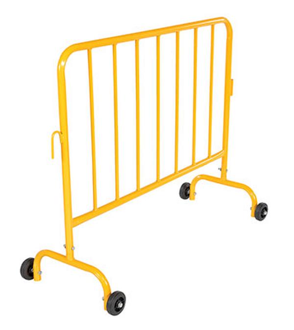 Steel Crowd Control Barrier - Yellow - 47.5 in. - Interlocking Design