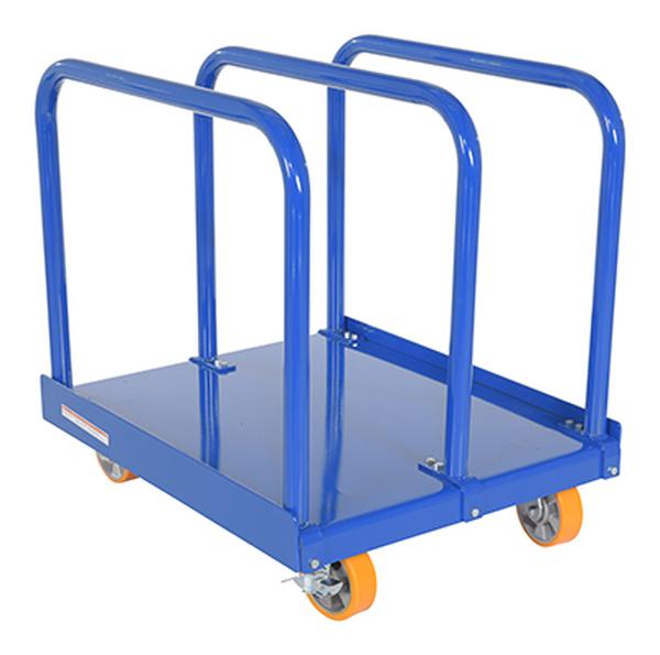 Picture of Vestil PRCT-HD-C5C 4000 lbs 36 x 30 x 34 in. Steel Heavy Duty Panel Cart with 6 x 2 Polyurethane Orange Casters - Blue