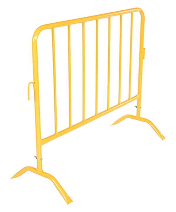 Steel Crowd Control Barrier - Yellow - 47.5 in. - Interlocking Design