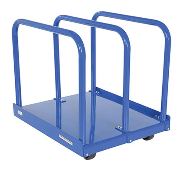 Picture of Vestil PRCT-HD-C24A 4000 lbs 36 x 30 x 34 in. Steel Heavy Duty Panel Cart with 4 x 2 Glass Filled Nylon Black Casters - Blue