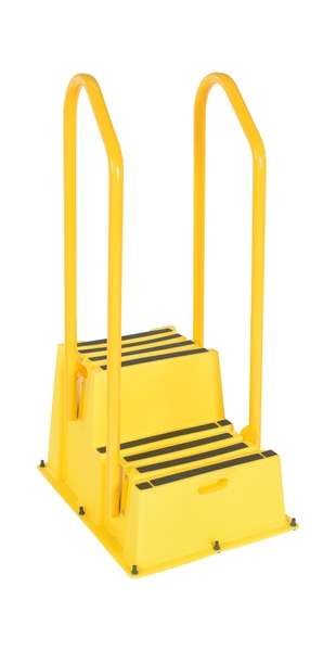 Polyethylene Nestable Step Stool - Yellow - 2 Steps - Anti-Slip Surface