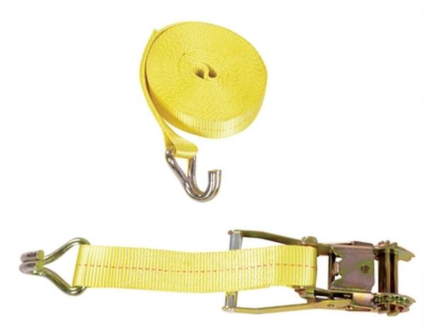 STRAP-27-RH 27 ft. 3325 lbs Polyester Ratcheting Cargo Strap with Rod Hook - Yellow