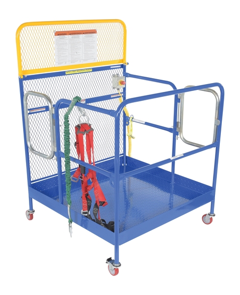Picture of Vestil WP-4848-CA-DD-FF 48 x 48 in. Steel Full Featured Work Platform with Poly Casters & 2 Door Entry - Blue