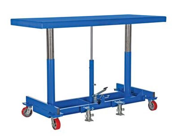 Picture of Vestil LDLT-2072 2000 lbs 20 x 72.25 x 49 in. Steel Ergonomic Long Deck Cart - Blue