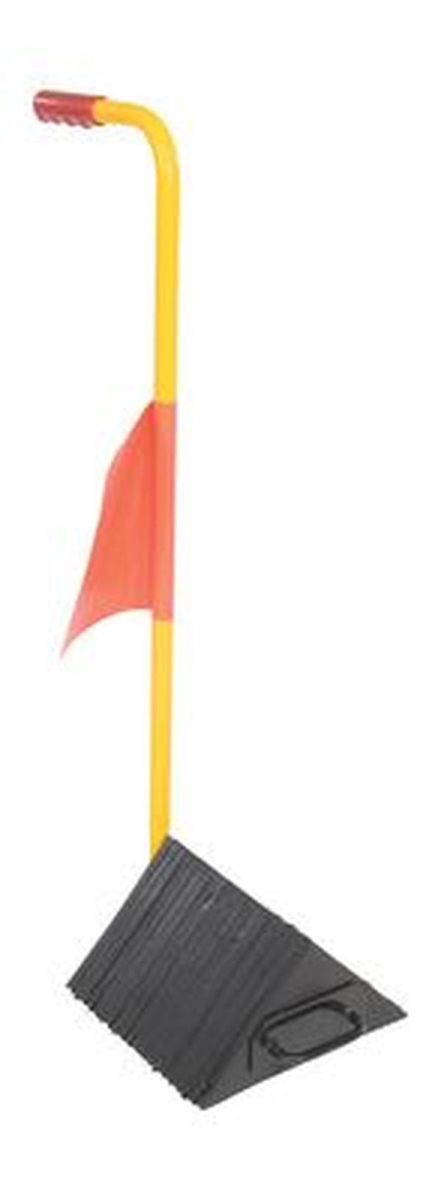 LWC-14M-ERGO-FL 10 in. Rubber Wheel Chock with Handle & Flag - Black & Yellow