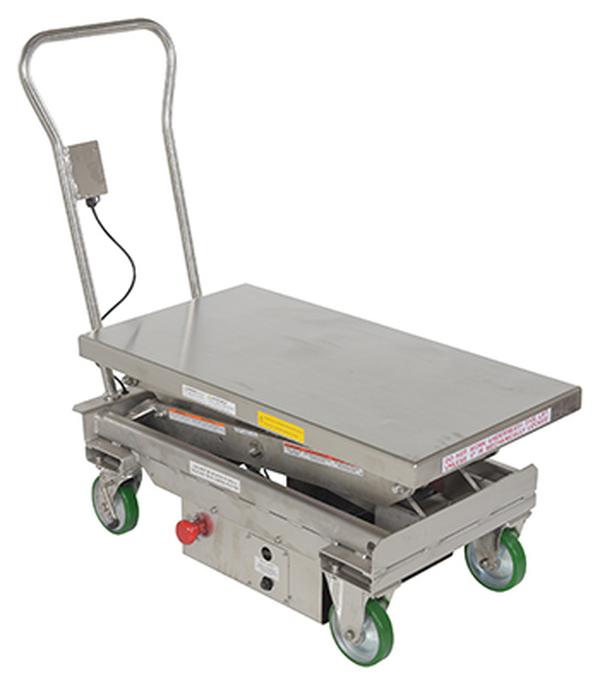 CART-1000D-DC-SS 1000 lbs 20.5 x 39.75 in. 12V DC Stainless Steel Double Cart - Silver