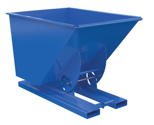 D-100-MD-NB 4000 lbs 1 cu. Yard Steel Medium Duty No Bump & Dump Hopper - Blue