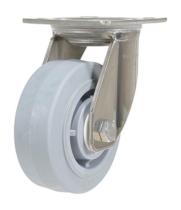 CST-E-SS-5X2TPR-S 500 lbs 5 Dia. x 2 in. Thermoplastic Rubber Swivel Caster - Gray
