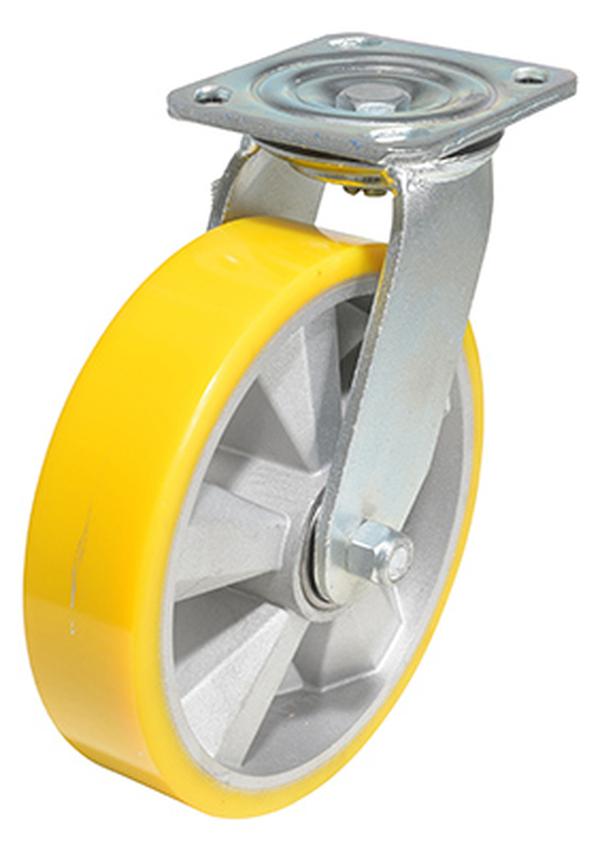 CST-PY-8X2PUA-S 1212 lbs 8 Dia. x 2 in. Polyurethane Swivel Caster - Yellow & Gray