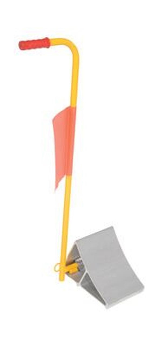 EALUM-7-H-FL Aluminum Wheel Chock with Handle & Flag - Yellow
