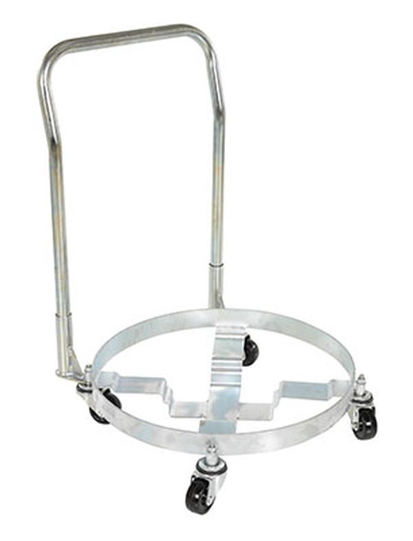 Steel Drum Dolly with Handle - Silver - 900 lbs Capacity - Durable Design