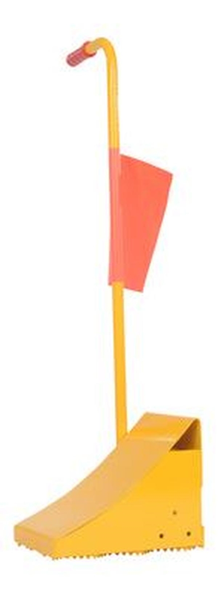 FAB-11-ERGO-FL 10.75 in. Fabricated Steel Wheel Chock with Ergonomic Handle & Flag - Yellow