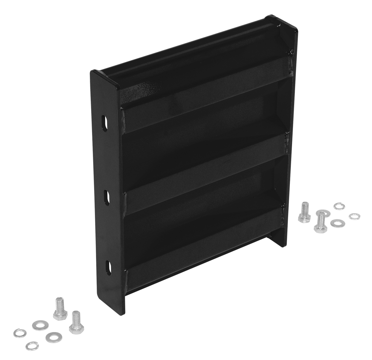 GR-F3R-BO-1-BK 12 in. Steel 3 Ribbed Bolt on Style Guard Rail, Black