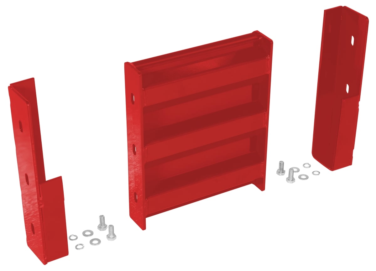 GR-F3R-DI-1-RD 12 in. Steel 3 Ribbed Drop in Style Guard Rail, Red