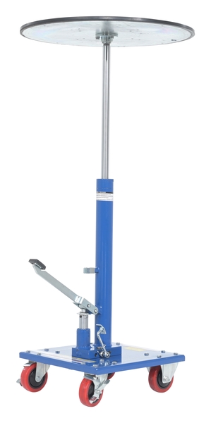HT-03-24R 24 in. Steel Round Top Hydraulic Post Table - Blue