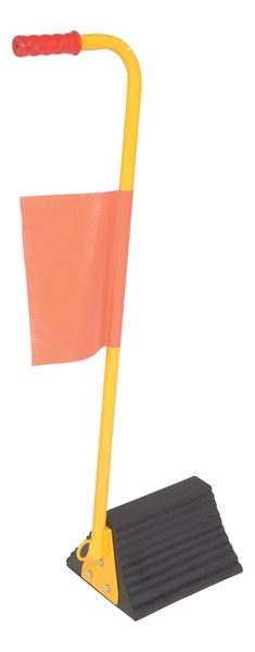 RWC-8-ERGO-FL 12 in. Rubber Wheel Chock with Handle & Flag