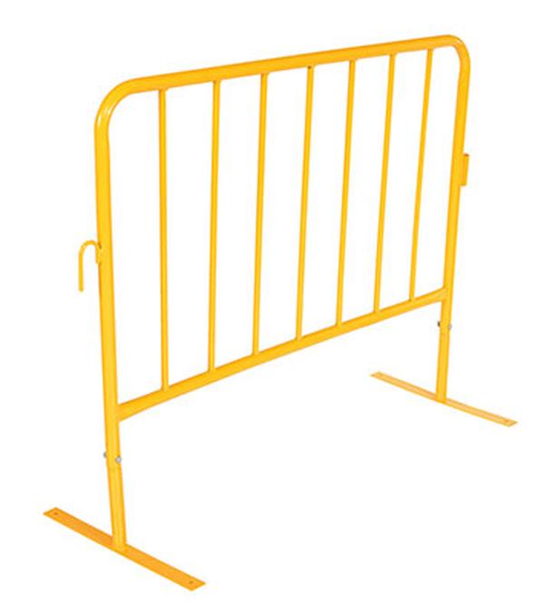 PRAIL-48-Y-FF 47.5 in. Steel Crowd Control Interlocking Barrier with Flat Feet - Yellow
