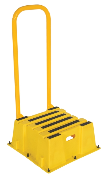 Polyethylene Nestable Step Stool - Yellow - 25in. x 25in. x 50in. - Anti-Slip Surface