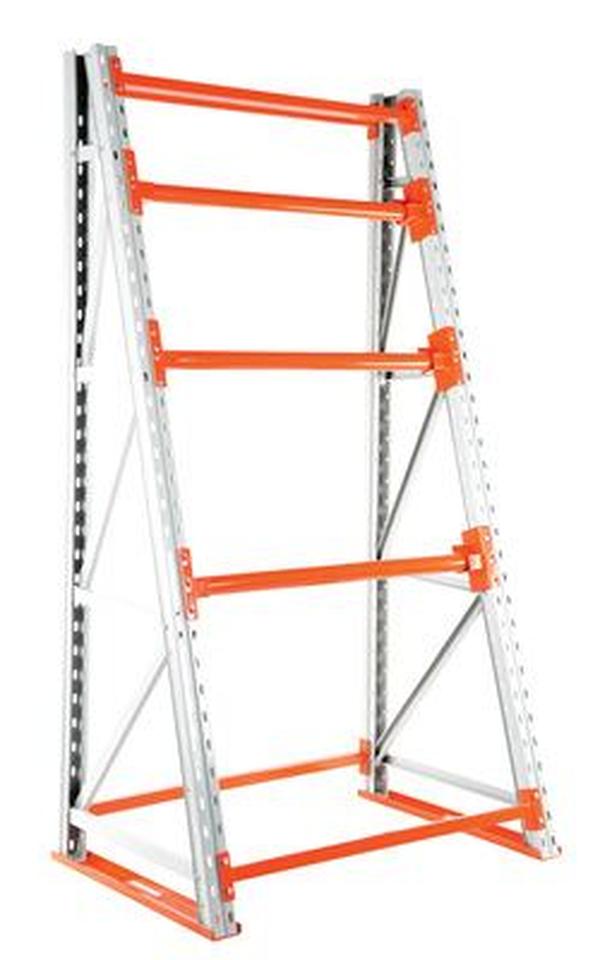 RERC-448 6000 lbs 36 x 51 x 96 in. Steel Reel Rack Starter Kit - White & Orange