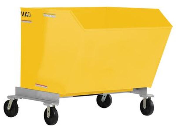 Picture of Vestil P-HOP-1.5-YL 2000 lbs 1.5 cu. Yard Steel Portable Tilting Hopper - Yellow