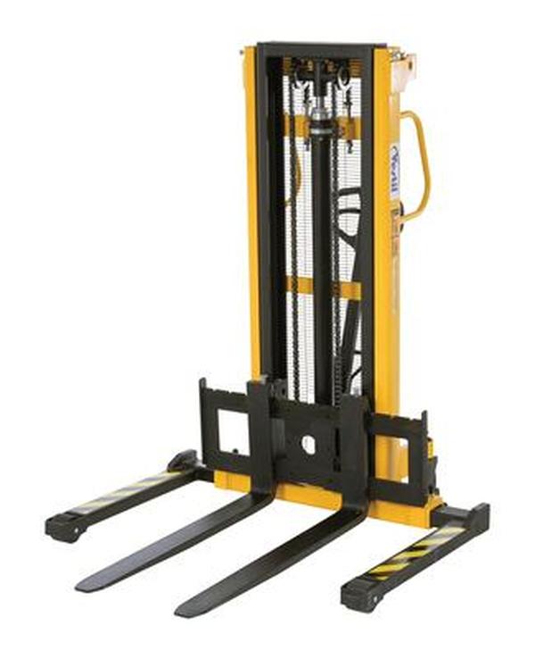 Picture of Vestil VHPS-2200-AA 2200 lbs Steel Manual Stacker Adjustable Forks & Legs - Black