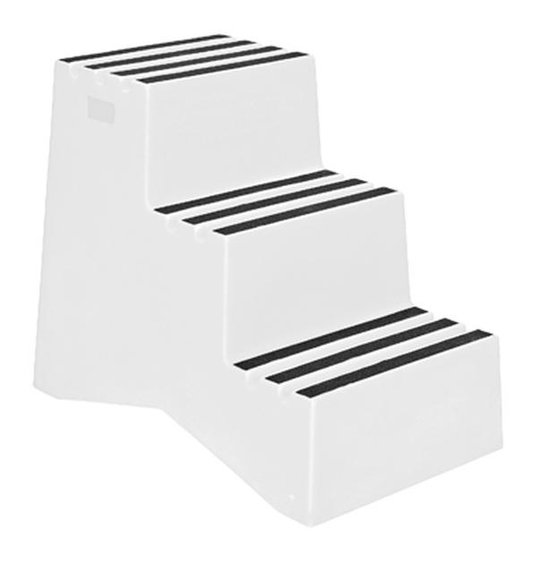 VST-3-WT Polyethylene Marine Step Stool with 3-Step - White