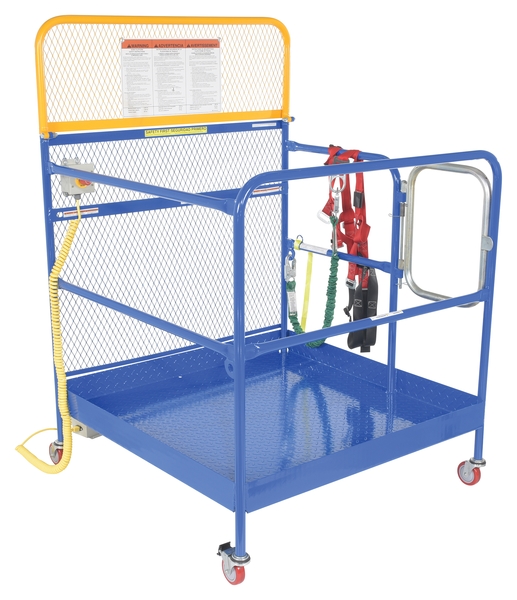 Picture of Vestil WP-4848-CA-FF 48 x 48 in. Steel Full Featured Work Platform with Poly Casters - Blue