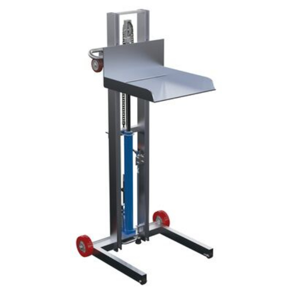 Picture of Vestil ALLPH-500-FWFL 20 x 20 in. Aluminum Low Profile Lite Load Lift with Foot Pump Fixed Wheels & Manual Floor Lock Platform - 400 lbs Capacity - Silver