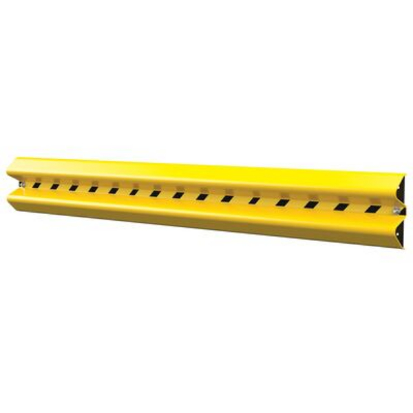 Steel Guard Rail Wall Mount - Yellow - 96 in. - Durable Impact Protection