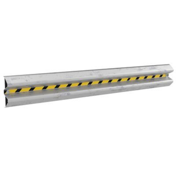 Galvanized Steel Wall Mount Guard Rail - Gray - 96 in. Length - 10000 lbs Impact Capacity