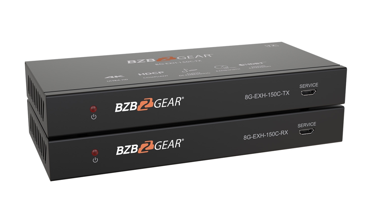Picture of BZB Gear BG-EXH-150C 4K 18Gbps HDMI HDBaseT Extender with Bi-directional IR RS-232 & CEC up to 150M&#44; Black