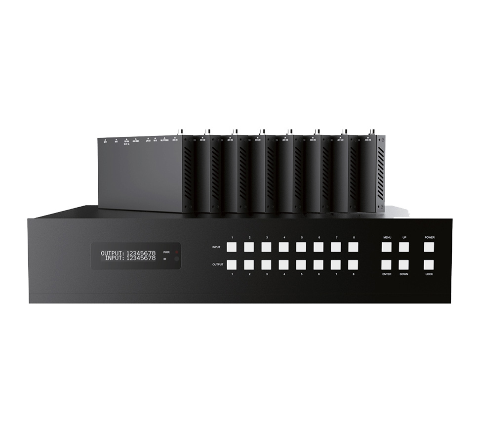 Picture of BZB Gear BG-UM88-100M-KIT 8X8 HDMI & HDBaseT Matrix Switch with Bi-directional IR & ARC Function&#44; Black