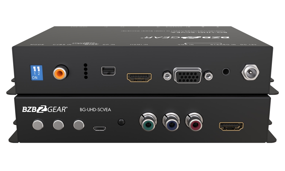 Multi-format 4K UHD Scaler Converter HDMI DP, VGA, CVBS & YPbPr to HDMI