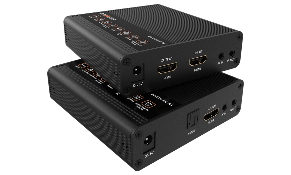 Picture of BZB Gear BG-EXH-70C 4K 18Gbps HDMI Extender with Bi-directional IR & Zero Latency up to 70m
