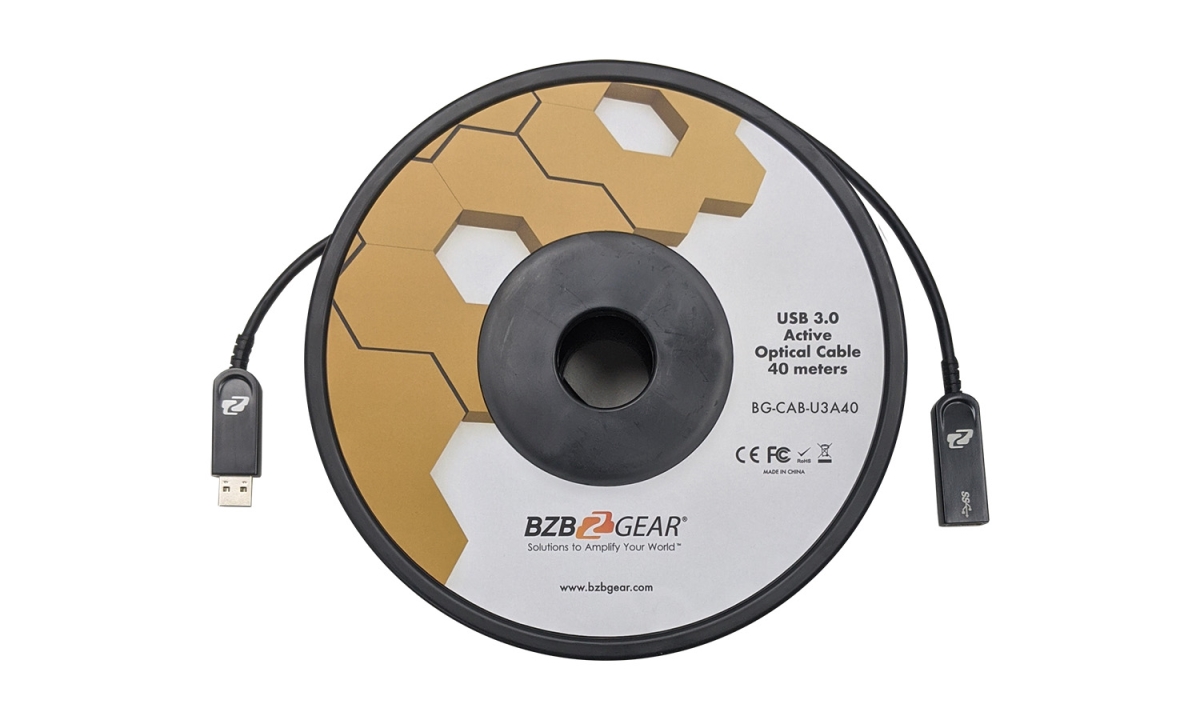 Picture of BZB Gear BG-CAB-U3A40 USB 3.0 AM & AF Active Optical Extension Cable - 132 ft.