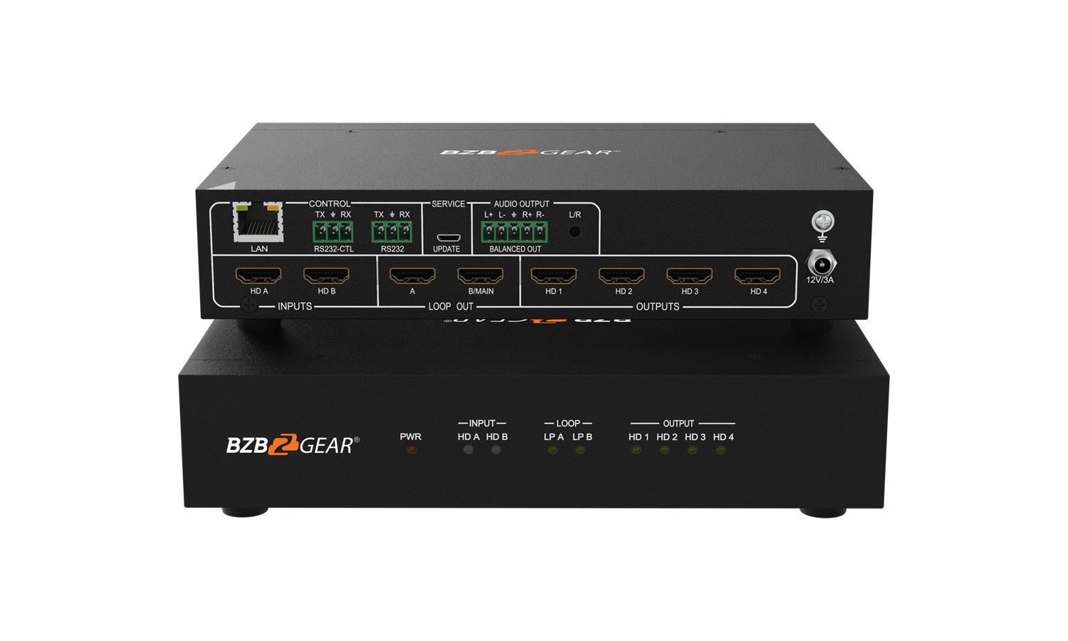 BG-UHD-VW24 4K UHD HDMI2.0 2x2 Video Wall Processor with HDCP 2.2 & IP & RS232 Control, Black